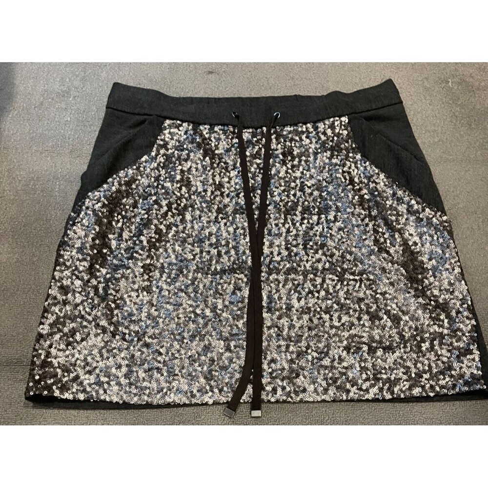 Ann Taylor Loft Skirt Womens Size Medium Gray Sequins